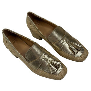 Donald Pliner Kressida Dress Loafer Pump Womens Size 8 Gold Metallic Tassel New